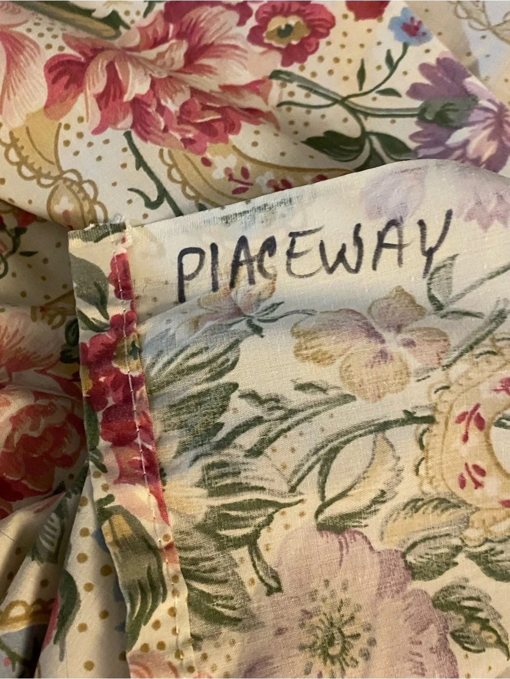 VTG Floral Paisley Twin Sheet Set Martha Stewart Ruffled Top Cotton Blend Read